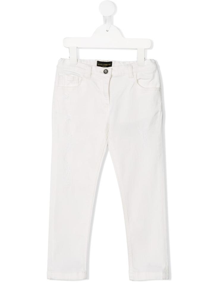 Dolce & Gabbana Kids Skinny Fit Jeans, Girl's, Size: 10 Yrs, White