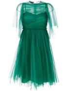 Rochas - Pleated Maxi Dres - Women - Silk/polyamide - 42, Green, Silk/polyamide