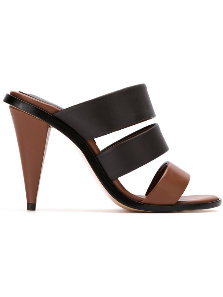 Lilly Sarti Cone Heels Panelled Mules - Black