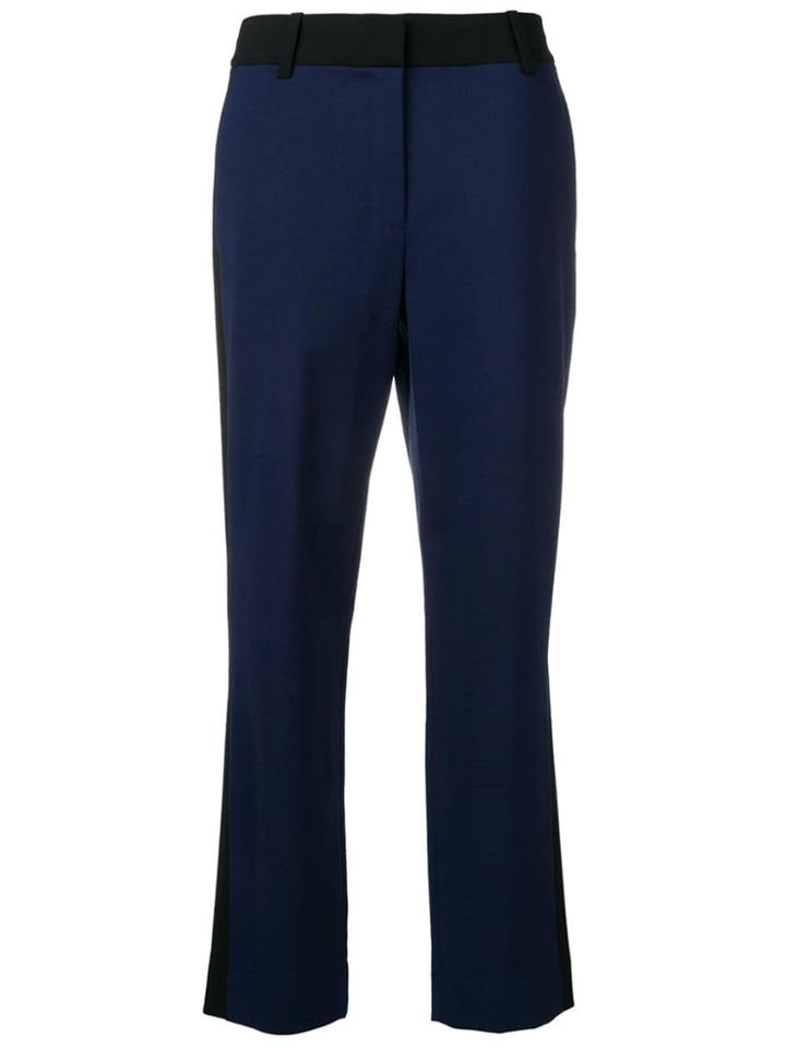 Diane Von Furstenberg Stripe Trim Trousers - Blue