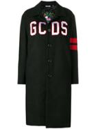 Gcds Logo Oversized Single-breasted Coat - Black