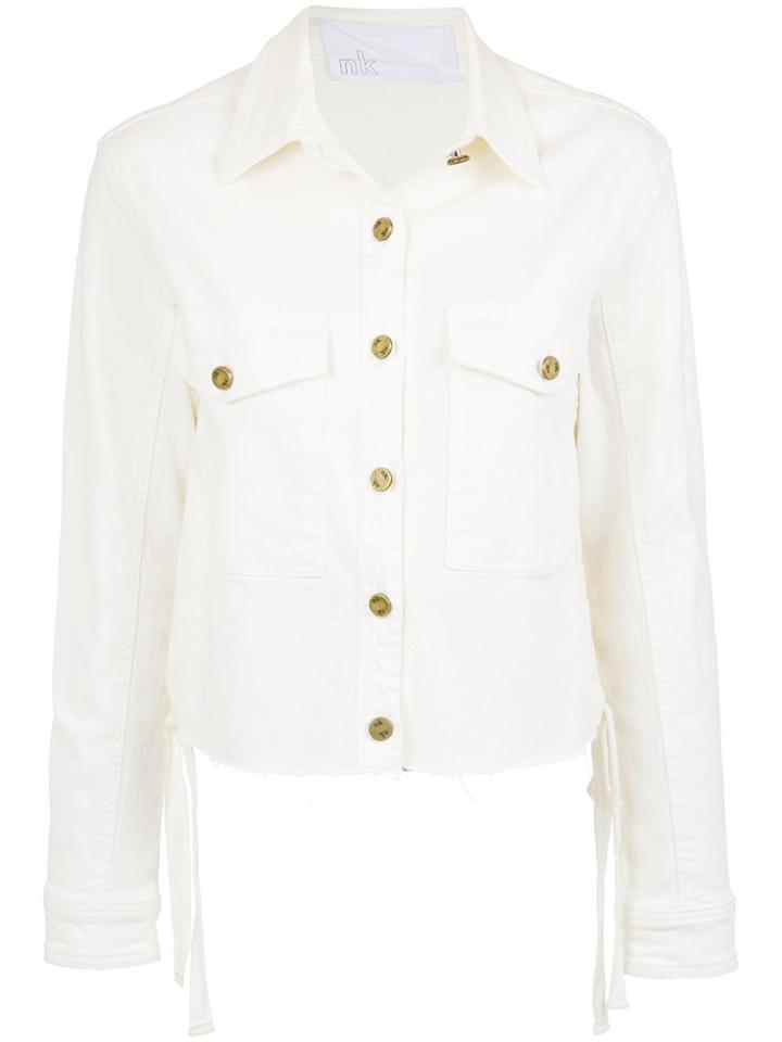 Nk Lace-up Detail Denim Jacket - White