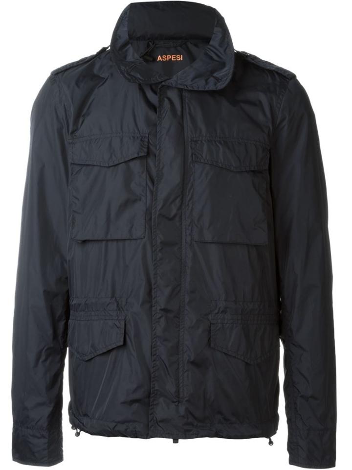 Aspesi Minifield Windbreaker Jacket, Men's, Size: L, Blue, Nylon