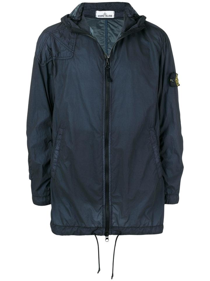 Stone Island Hooded Compass Badge Jacket - Blue