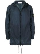 Stone Island Hooded Compass Badge Jacket - Blue