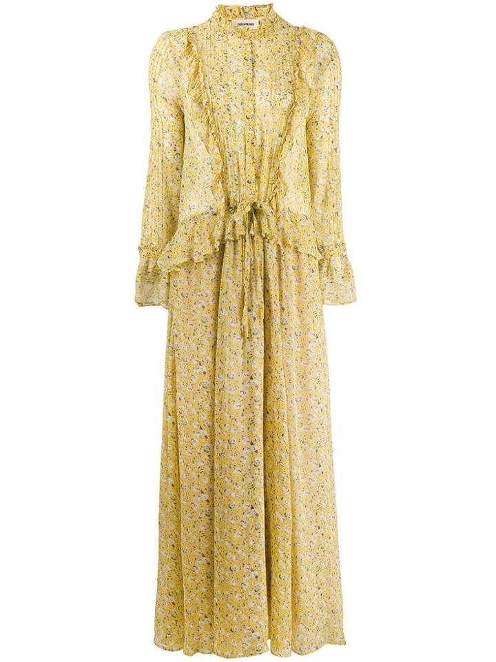 Zadig & Voltaire Roma Anemone Floral Dress - Yellow