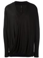 Tom Rebl V-neck Envelope T-shirt, Men's, Size: Small, Black, Viscose