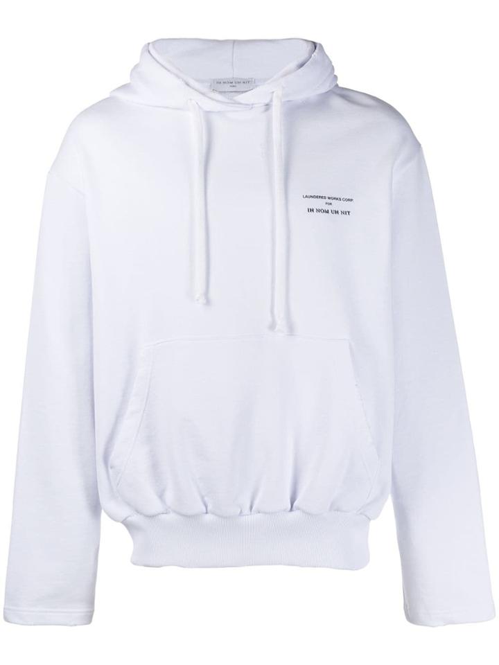 Ih Nom Uh Nit Runway Division Print Hoodie - White