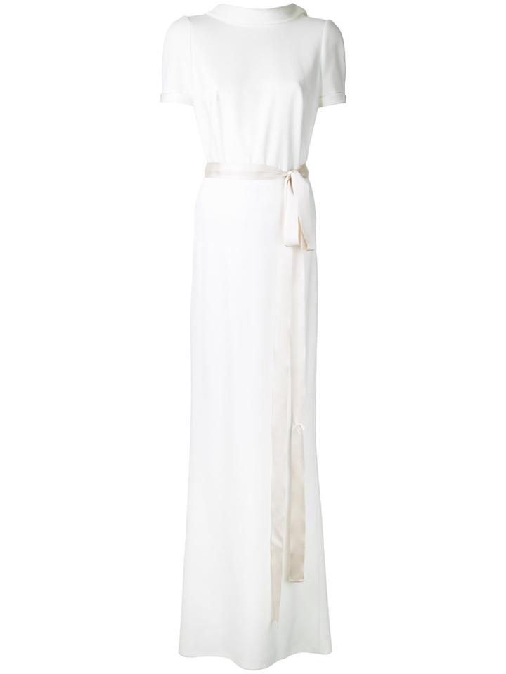 Paule Ka Short Sleeve Gown - White