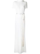 Paule Ka Short Sleeve Gown - White
