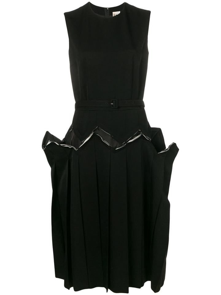 Comme Des Garçons Pleated Panel Midi Dress - Black