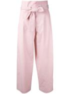 Erika Cavallini Tied High Waisted Trousers - Pink