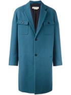 Marni Patch Pocket Coat, Men's, Size: 48, Blue, Cotton/viscose/wool