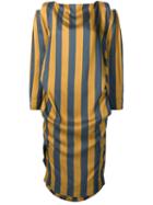Vivienne Westwood Anglomania Asymmetric Striped Dress, Women's, Size: Medium, Yellow/orange, Silk/viscose