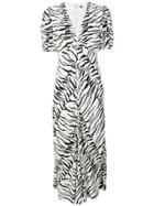 Rixo London Tiger Print Flared Dress - White