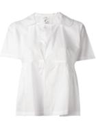 Comme Des Garçons Comme Des Garçons Lace-up Detail Flared Shirt, Women's, Size: L, White, Cotton