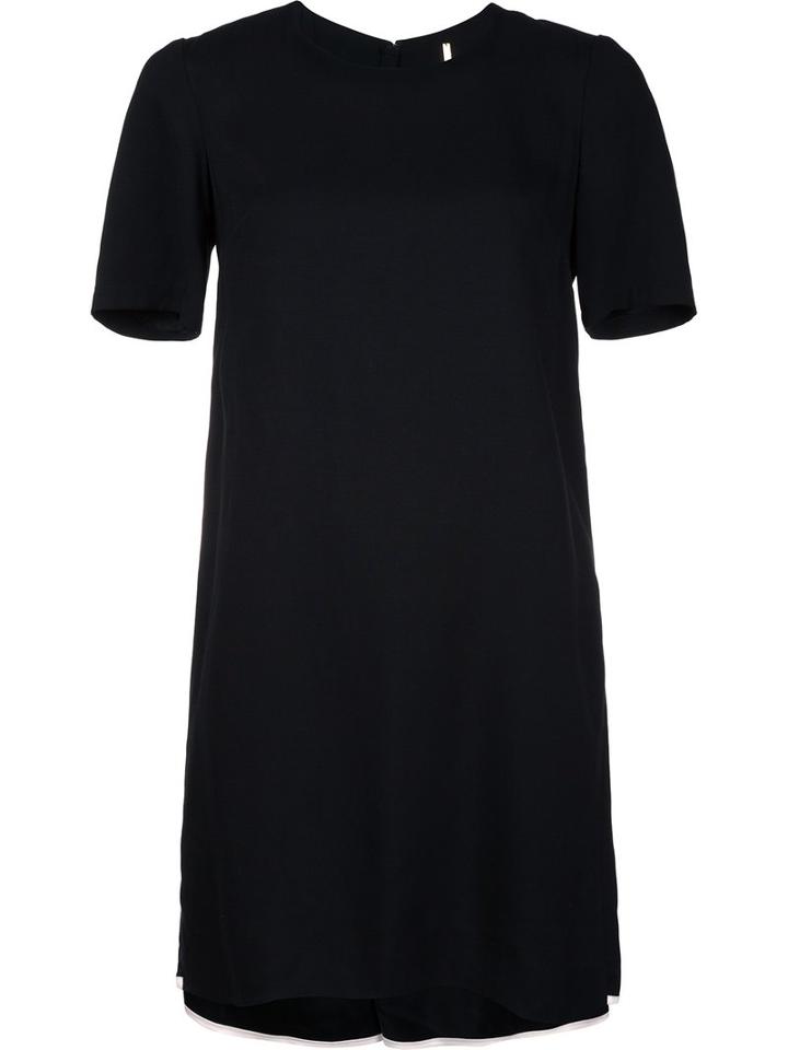 Adam Lippes Contrast Piping Crepe Dress, Women's, Size: 4, Black, Viscose