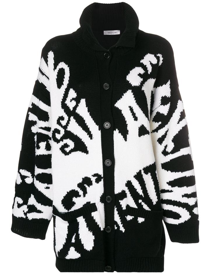 Valentino Monogram Knit Cardigan - Black