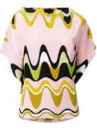 Emilio Pucci - Embroidered Shift Blouse - Women - Silk - 44, Pink/purple, Silk