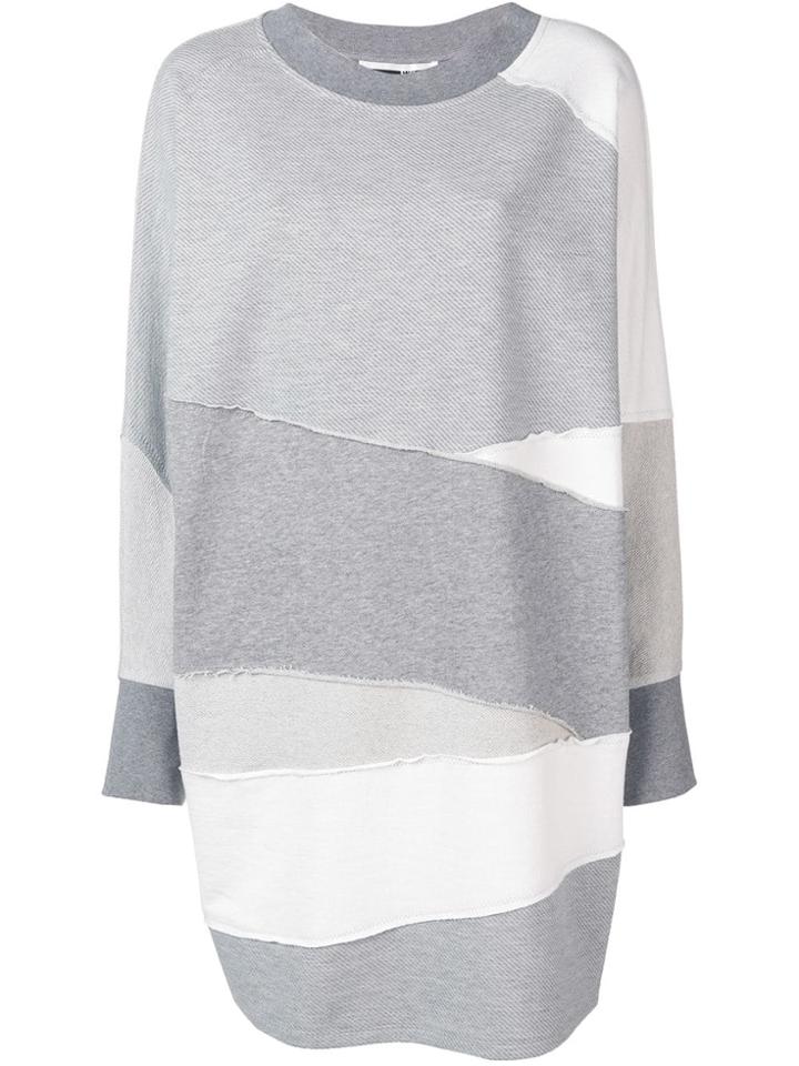 Mcq Alexander Mcqueen Cut Up Sweatshirt Dress - Grey