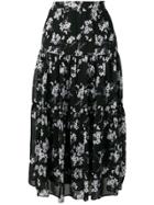 Michael Michael Kors Botanical Print High-waist Skirt - Black