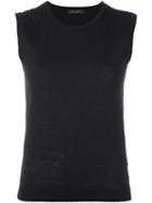 Piazza Sempione Knit Tank Top, Women's, Size: 46, Black, Silk/virgin Wool