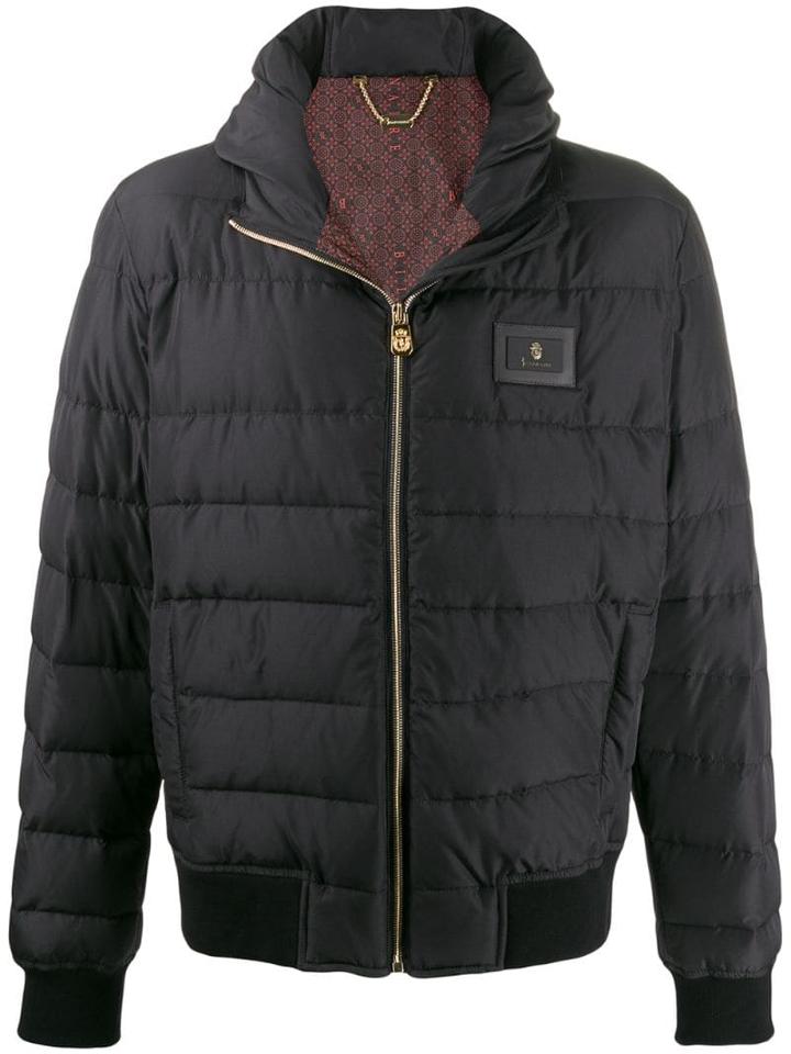 Billionaire Logo Patch Puffer Jacket - Black