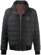 Billionaire Logo Patch Puffer Jacket - Black