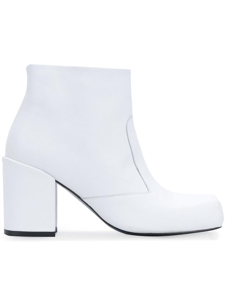 Aalto Block Heel Boots - White
