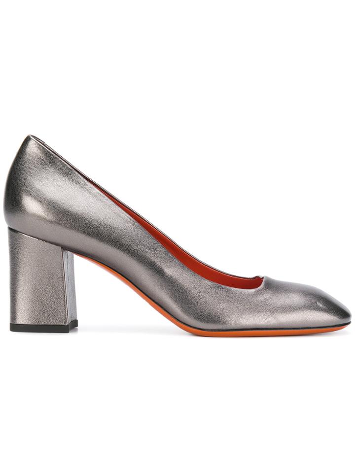 Santoni Squared Toe Pumps - Metallic