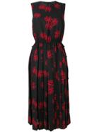 Simone Rocha Pleated Floral Print Dress - Black