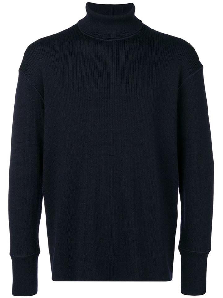 Jil Sander Ribbed Turtleneck Sweater - Blue