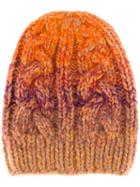 Missoni Cable Knit Beanie, Men's, Yellow/orange, Wool/merino/nylon