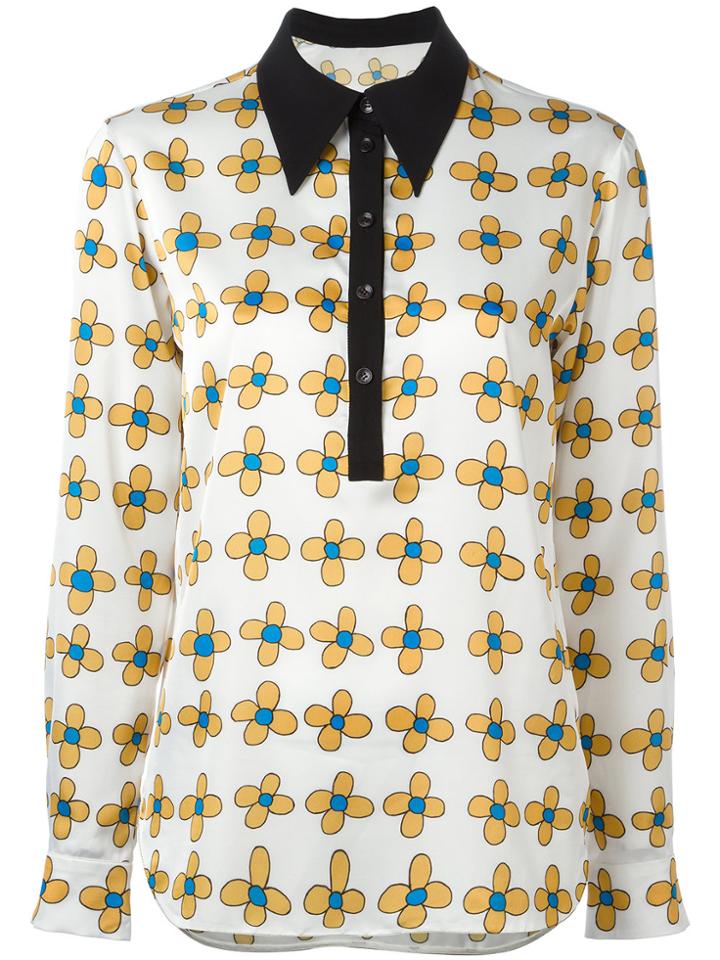 Christopher Kane Allover Printed Flower Shirt - White