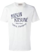 Maison Kitsuné Logo Print T-shirt, Men's, Size: Xl, White, Cotton