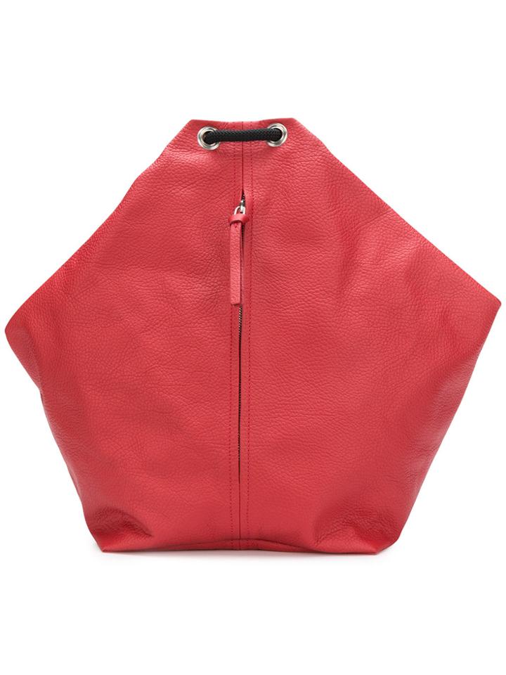 Mm6 Maison Margiela Drawstring Vertical Pocket Backpack - Red