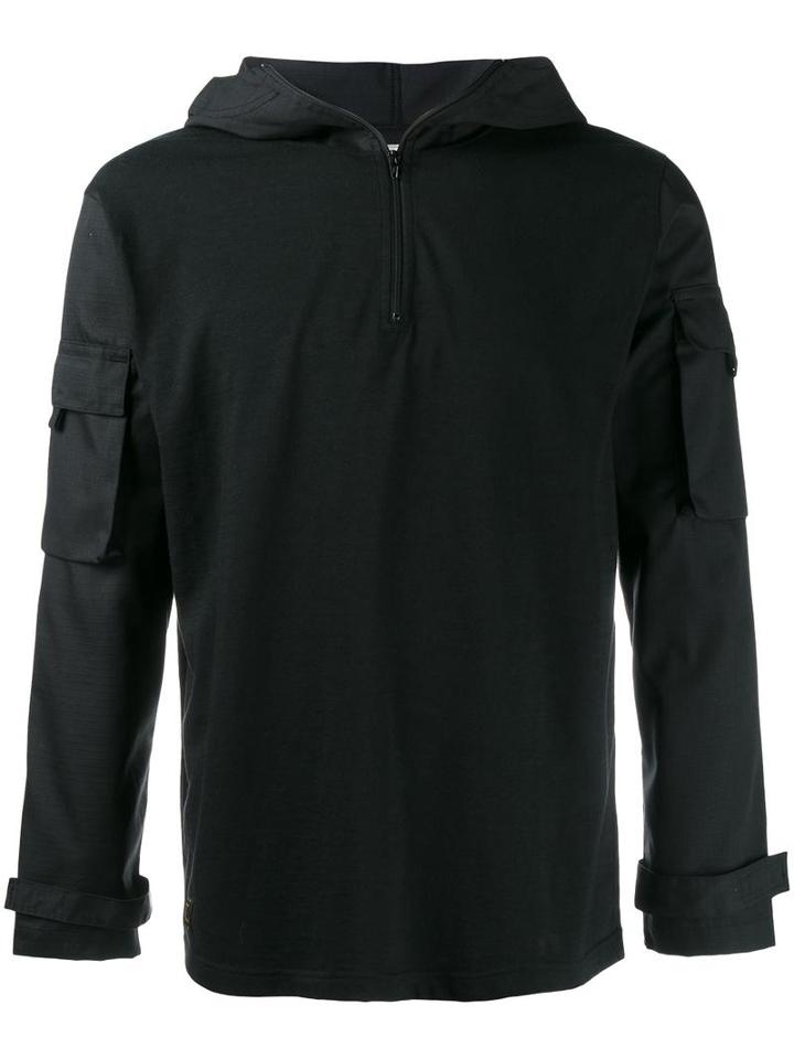 Wtaps Patch Pocket Sleeve Hoodie, Men's, Size: Small, Black, Cotton/polyester