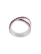 Maison Margiela Ruby Studded 18kt Gold Interlocking Ring, Women's, Size: 56.3, Metallic