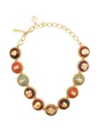Oscar De La Renta Stone Embellished Necklace - Gold