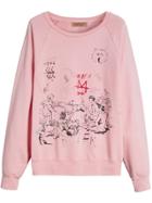 Burberry Adventure Print Cotton Sweatshirt - Pink & Purple