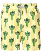 Mc2 Saint Barth Happy Cactus Print Swim Shorts - Yellow & Orange