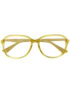 Gucci Eyewear Round Oversized Glasses - Yellow & Orange