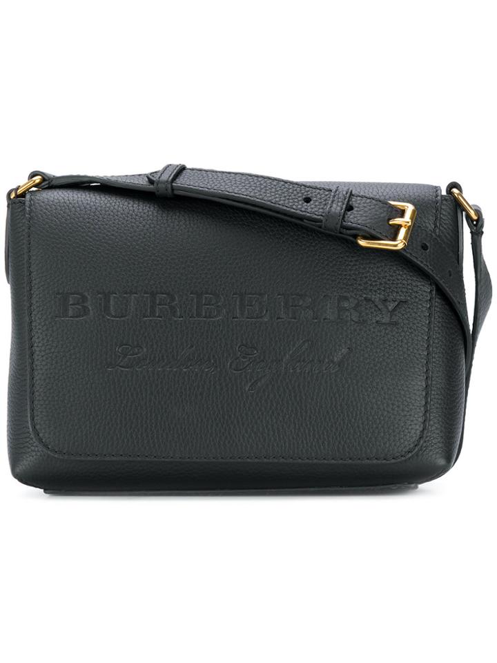 Burberry Embossed Messenger Bag - Black