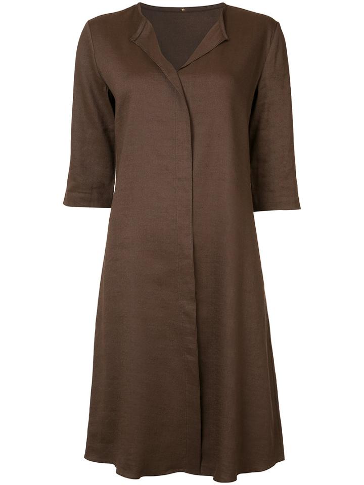Peter Cohen Shirt Dress, Women's, Size: Medium, Brown, Silk