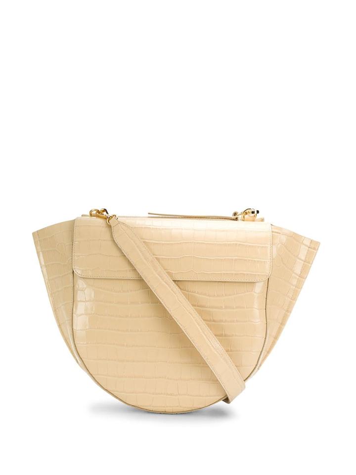 Wandler Croc Embossed Tote Bag - Neutrals