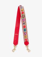 Dolce & Gabbana Glitter Bag Strap, Women's, Red, Polyester/cotton/leather