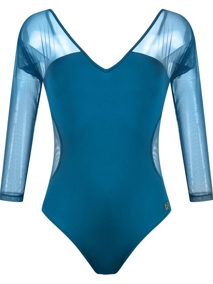 Brigitte Sheer Panels Body, Women's, Size: P, Blue, Polyamide/spandex/elastane