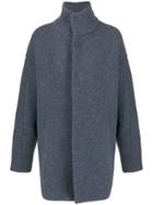 Jil Sander Wool Concealed Fastening Coat - Blue