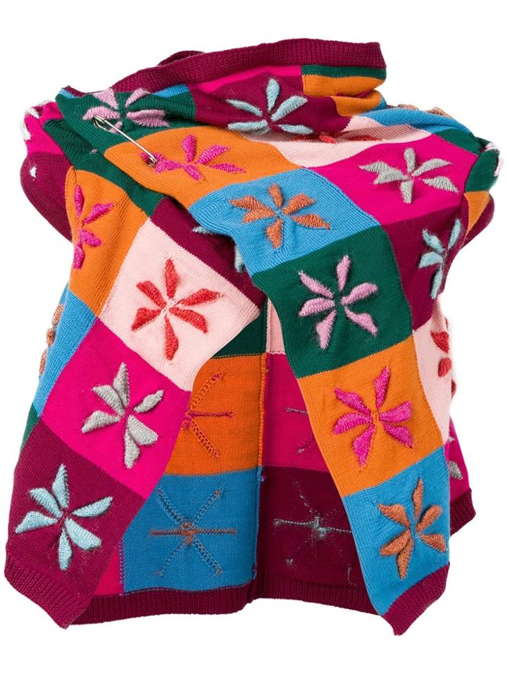 Comme Des Garçons Vintage 1999's Patchwork Pointy Vest - Pink