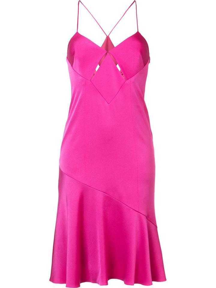 Galvan Flared Skirt Dress - Pink & Purple